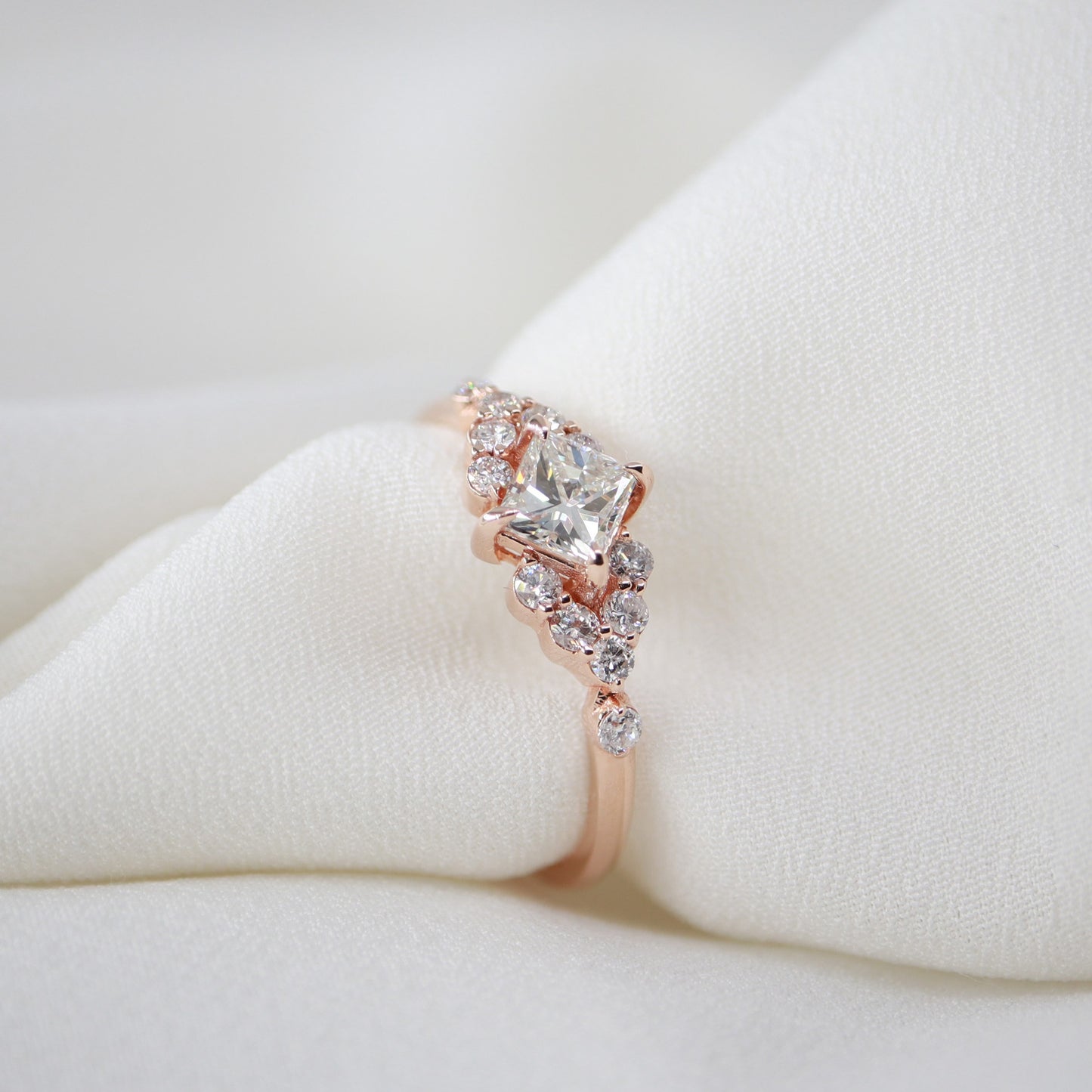 0,60ct Prenses Kesim Pırlanta Vintage Yüzük