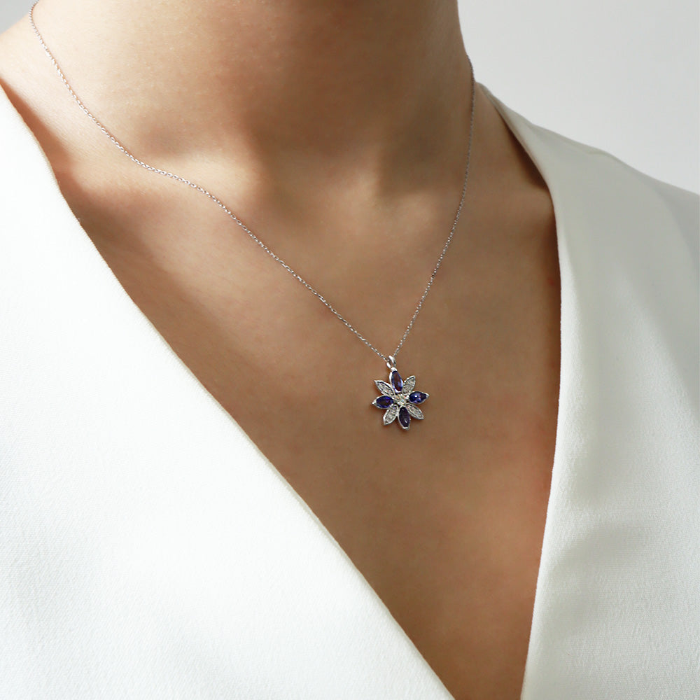 Lotus Çiçeği Tanzanit & Pırlanta Kolye