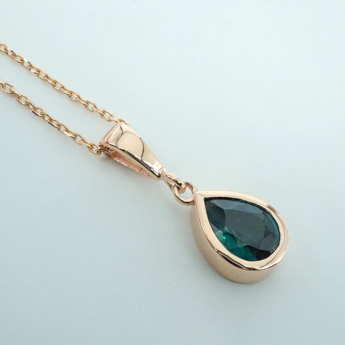 Doğum Ayı Taşı Safir Damla Kolye (Eylül)