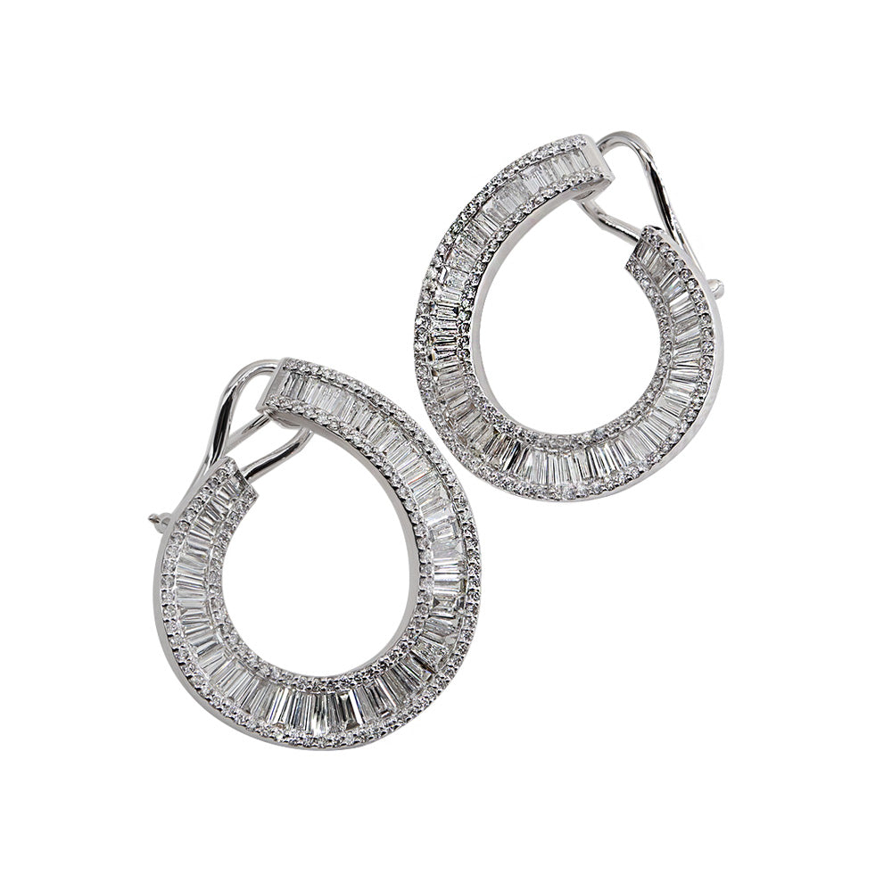 3,90ct Pırlanta Fantezi Baget Küpe