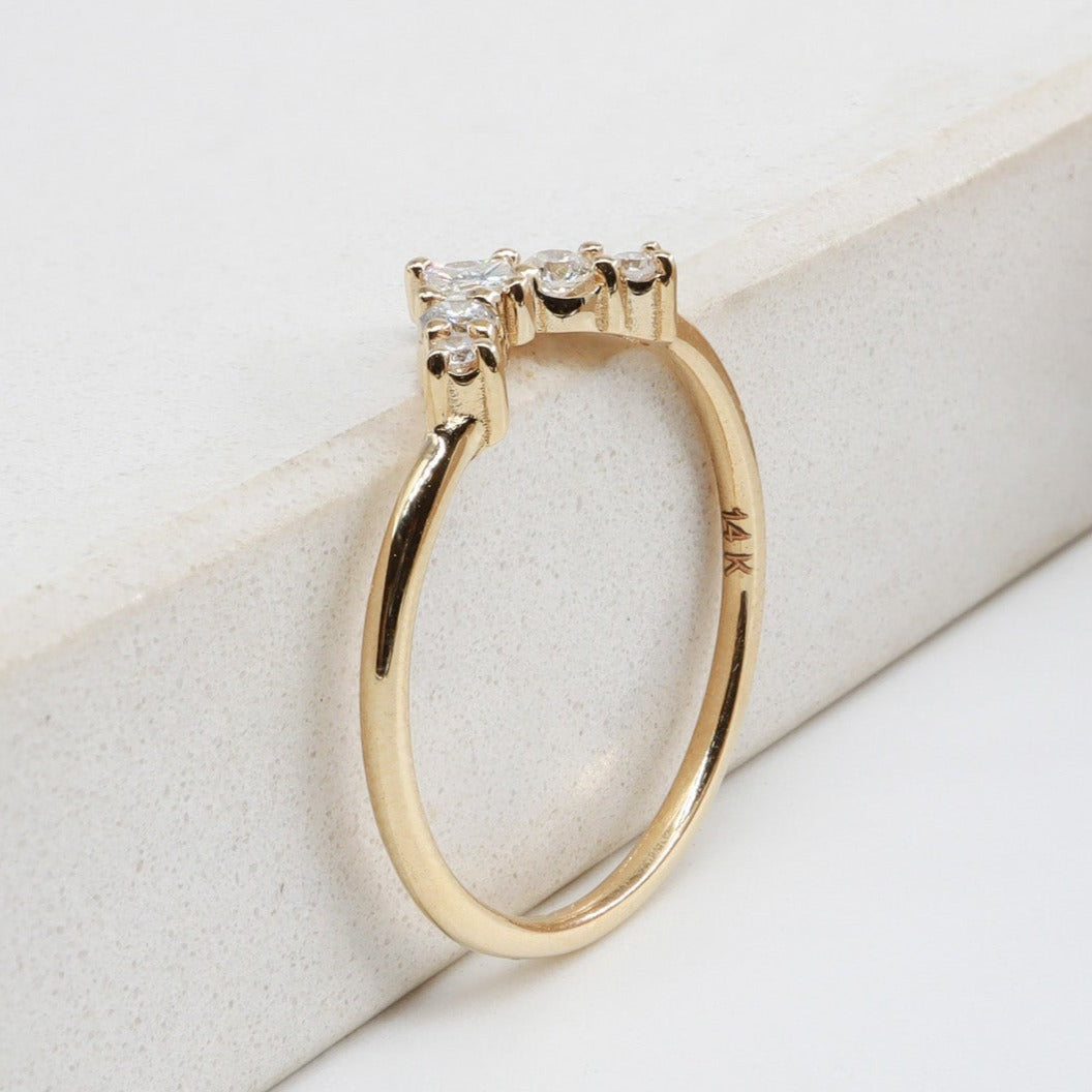 Vintage Pırlanta Taşlı Yüzük