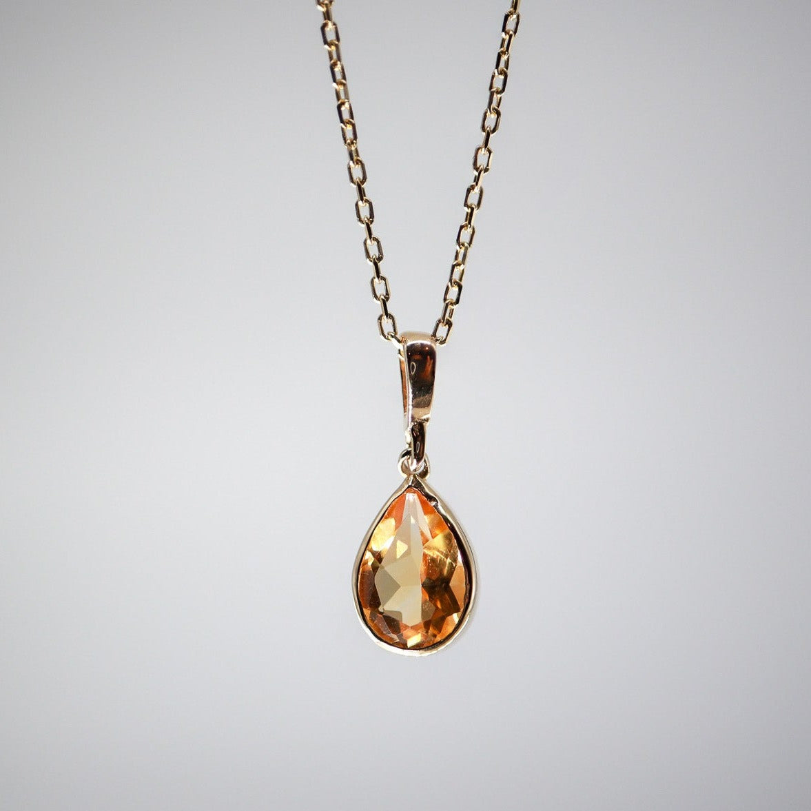 Doğum Ayı Taşı Citrine Damla Kolye (Kasım)