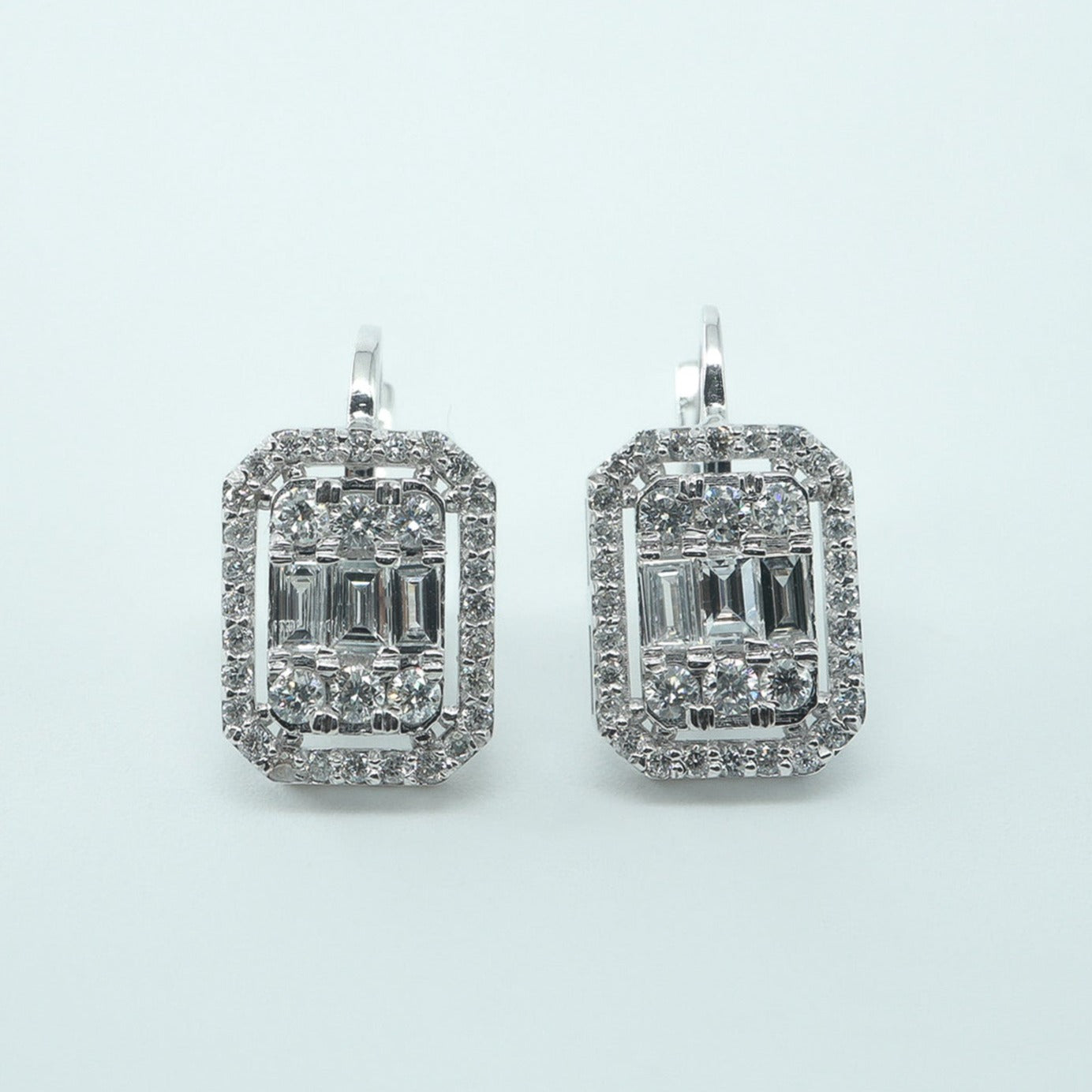 0,90ct Pırlanta Baget Küpe