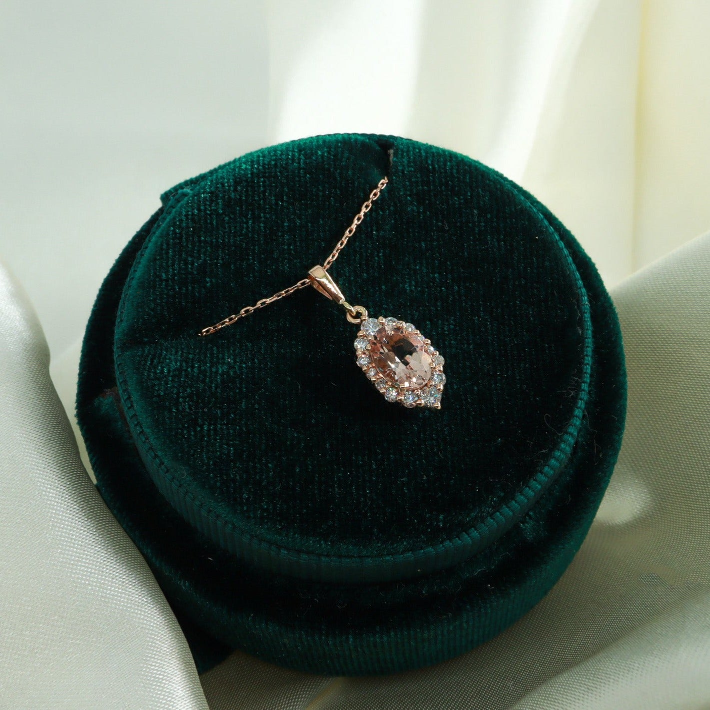 Damla Morganit & Pırlanta Kolye