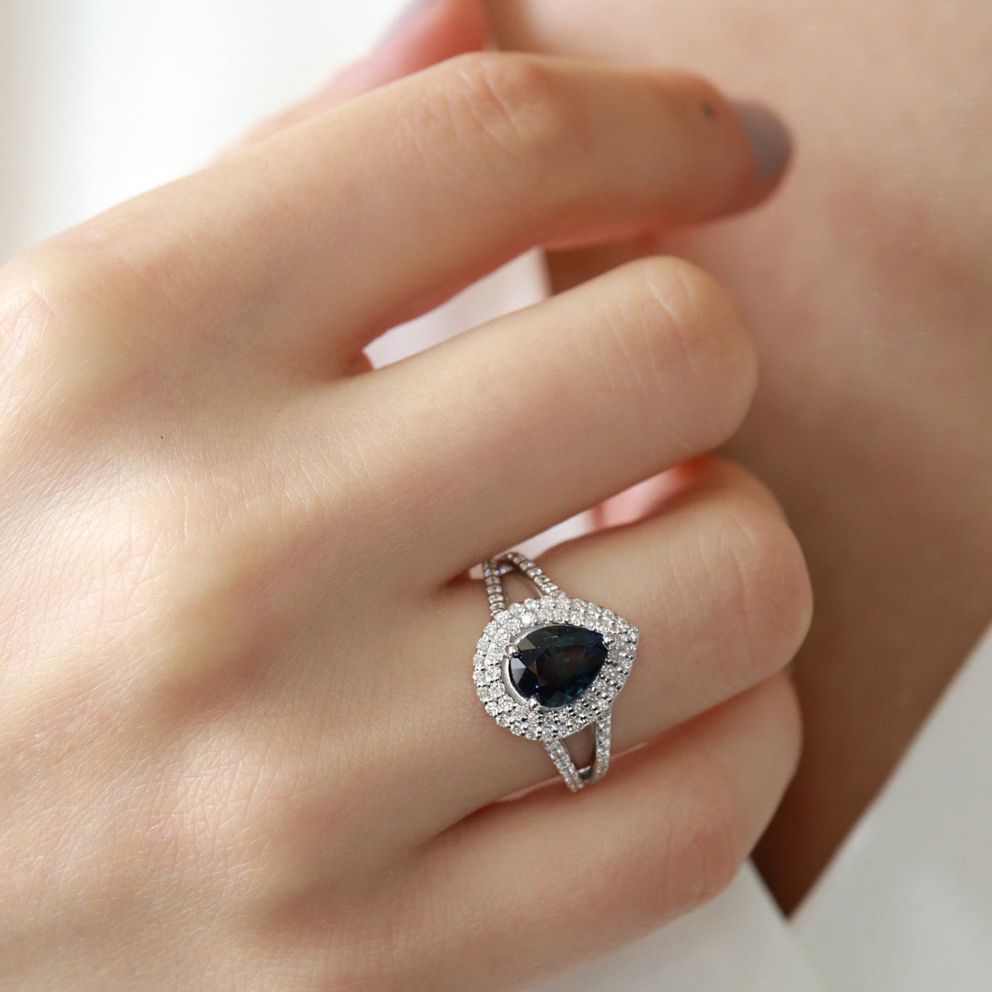 Damla Safir & Pırlanta Anturaj Yüzük