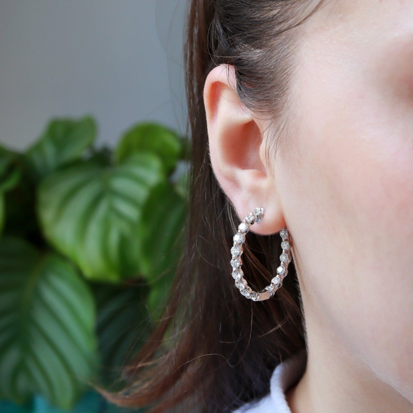 4,80ct Halka Pırlanta Küpe