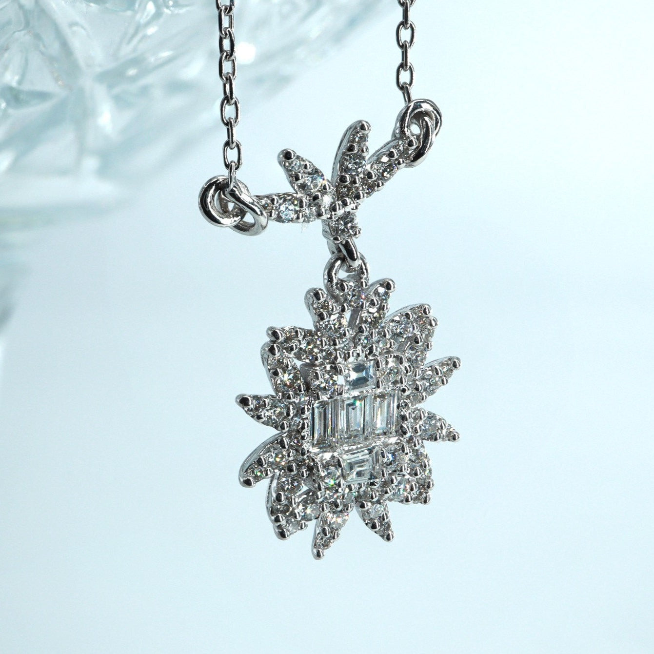 0,50ct Baget Kesim Pırlanta Kolye