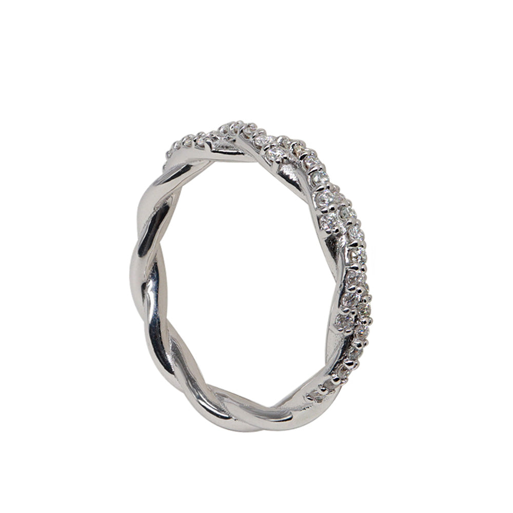 Örgü Yarımtur 0,2ct Pırlantalı Yüzük