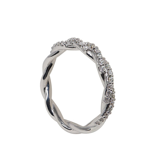 Örgü Yarımtur 0,2ct Pırlantalı Yüzük