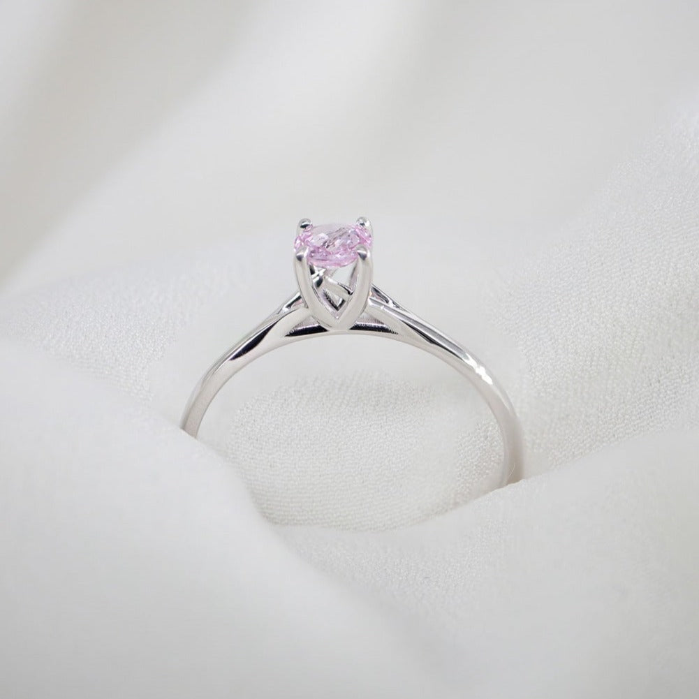 Yuvarlak Pembe Safir Tektaş