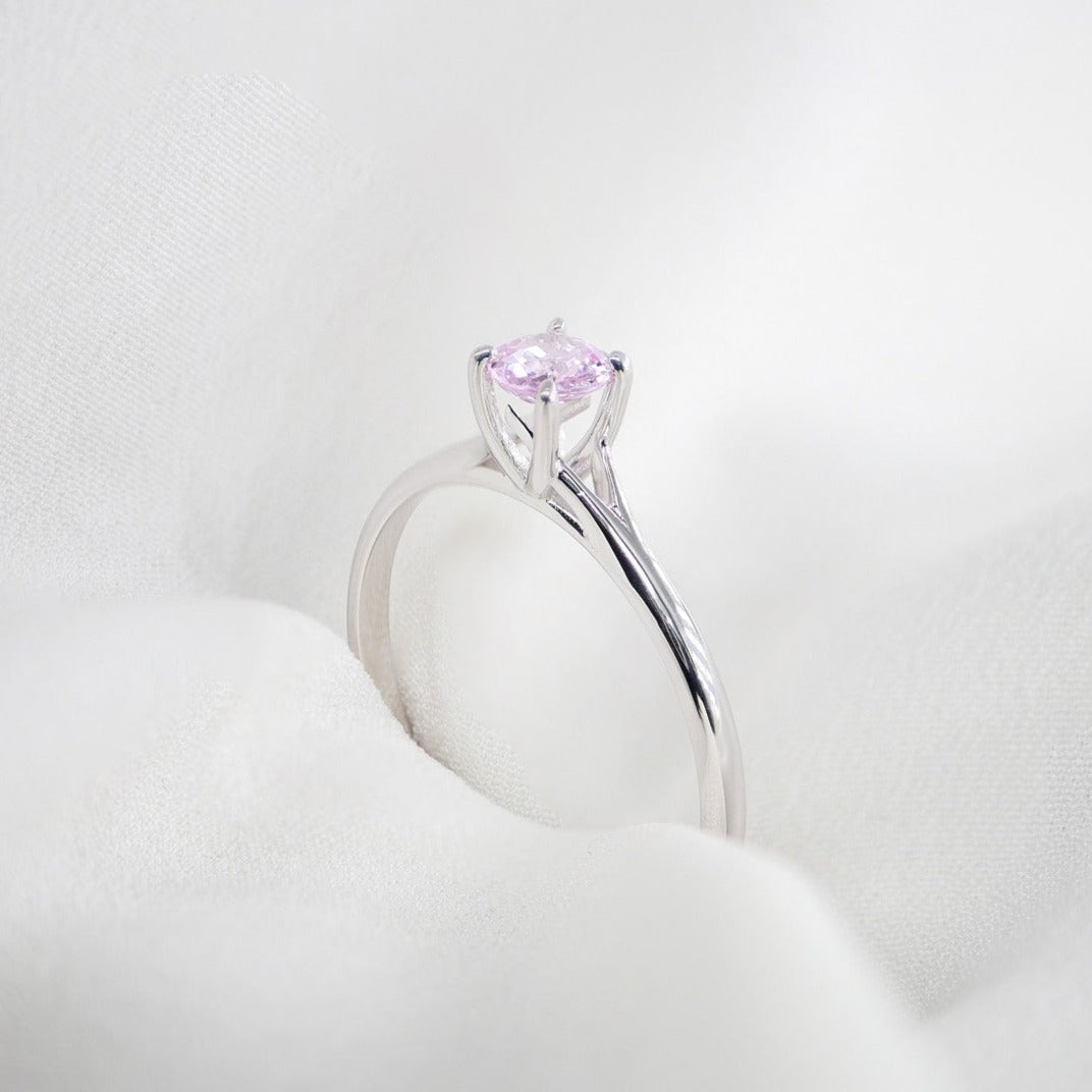 Yuvarlak Pembe Safir Tektaş