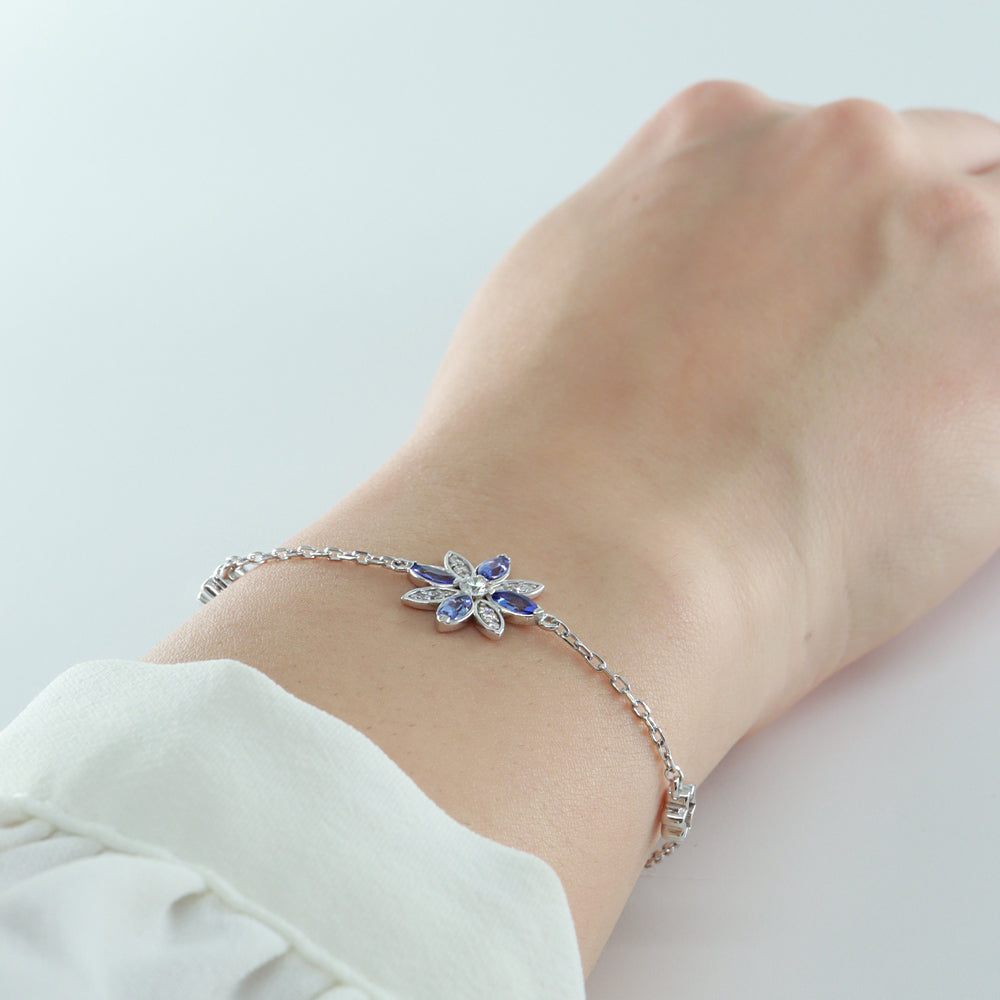 Lotus Çiçeği Tanzanit & Pırlanta Bileklik
