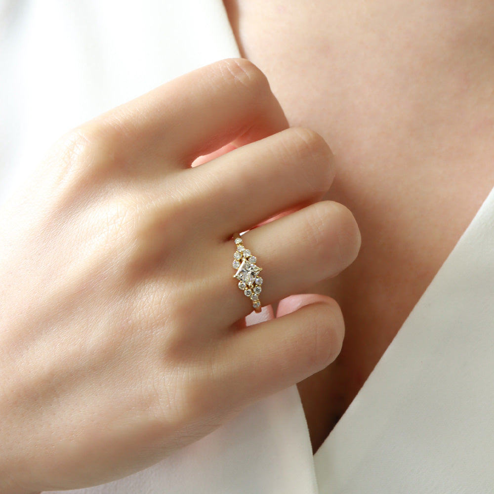 0,60ct Prenses Kesim Pırlanta Vintage Yüzük