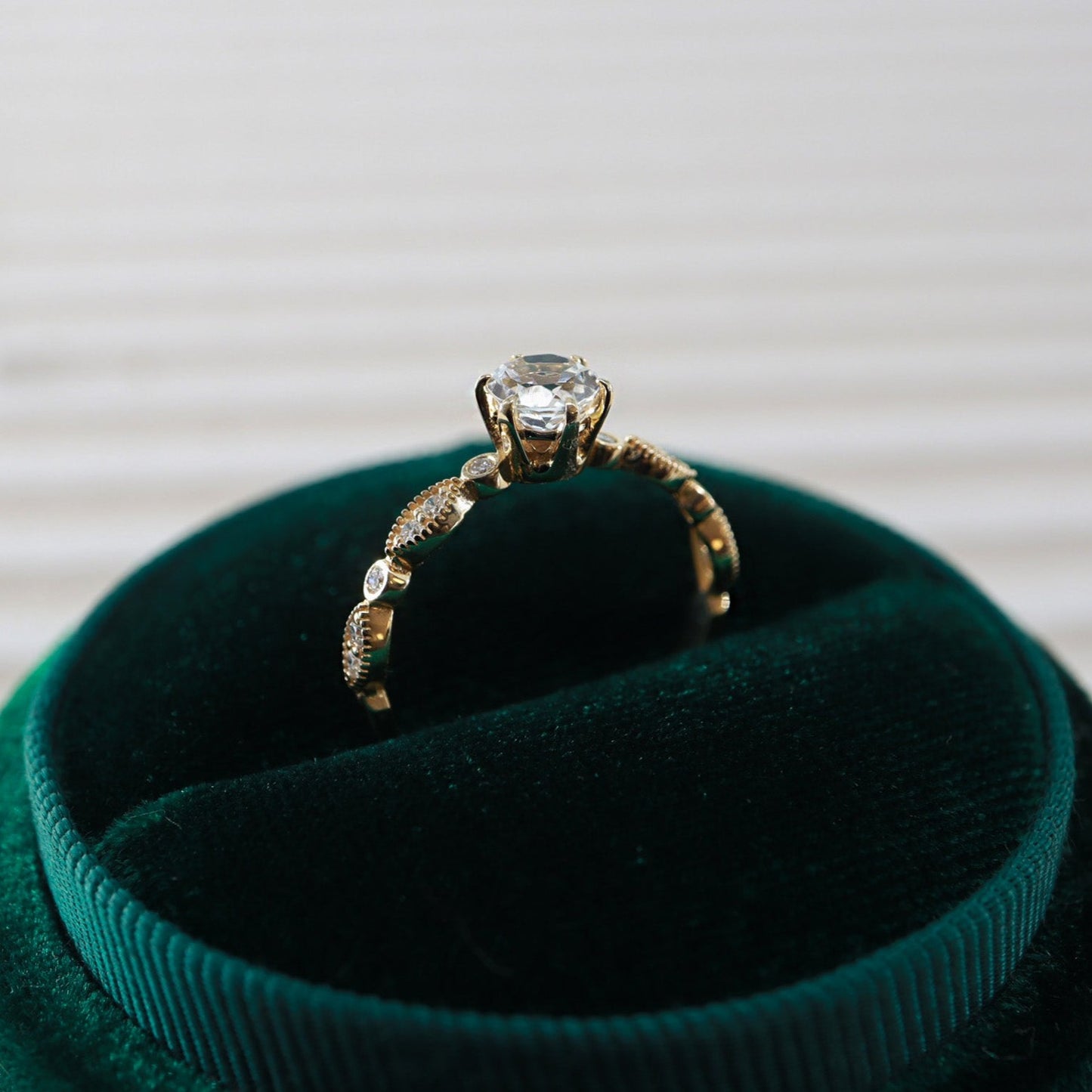 Vintage Beyaz Topaz & Pırlanta