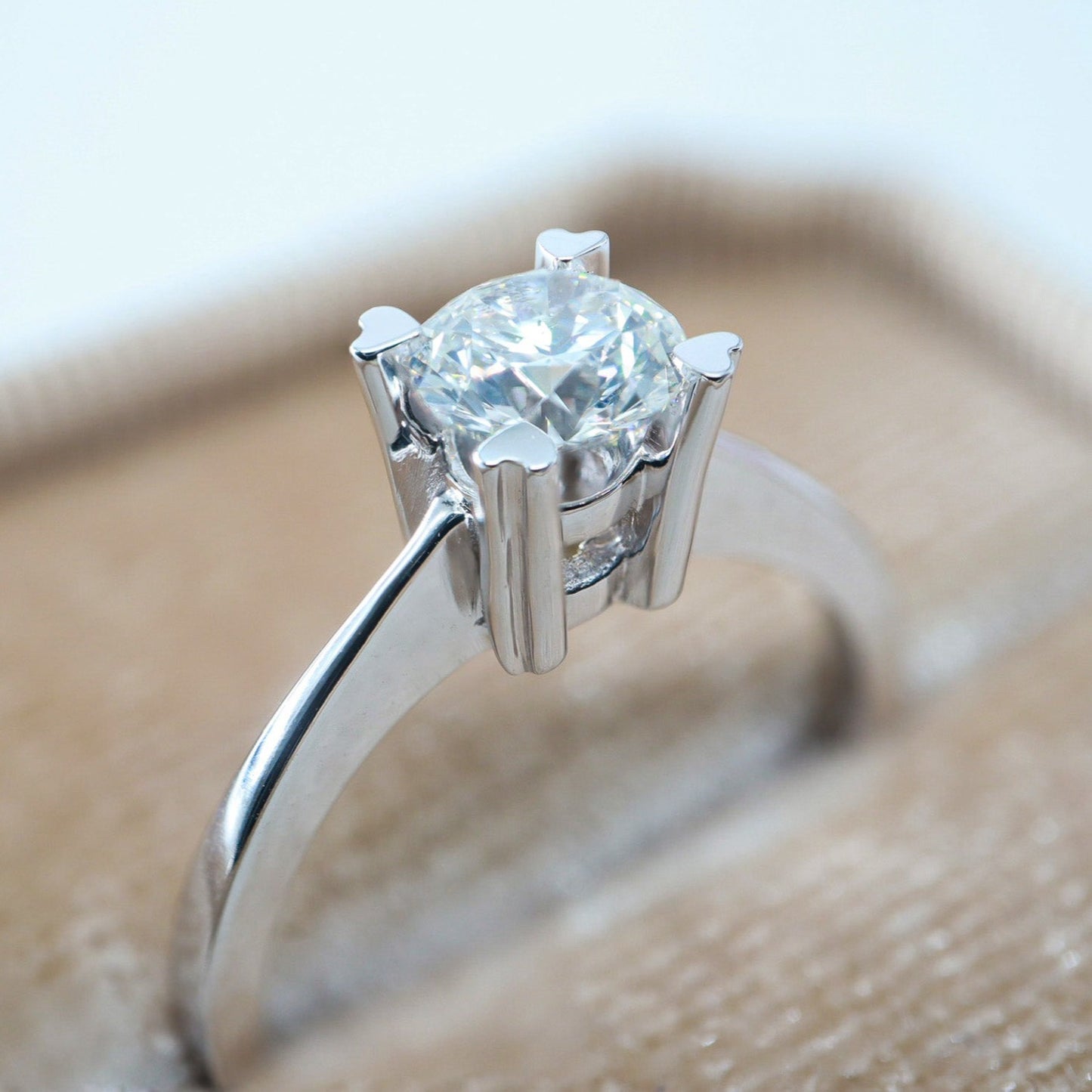 0,50ct Kalp Tırnak Tasarım Tektaş