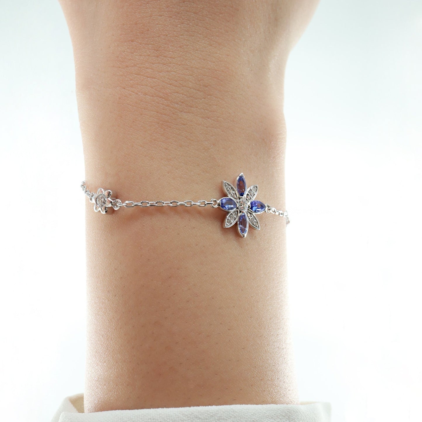 Lotus Çiçeği Tanzanit & Pırlanta Bileklik