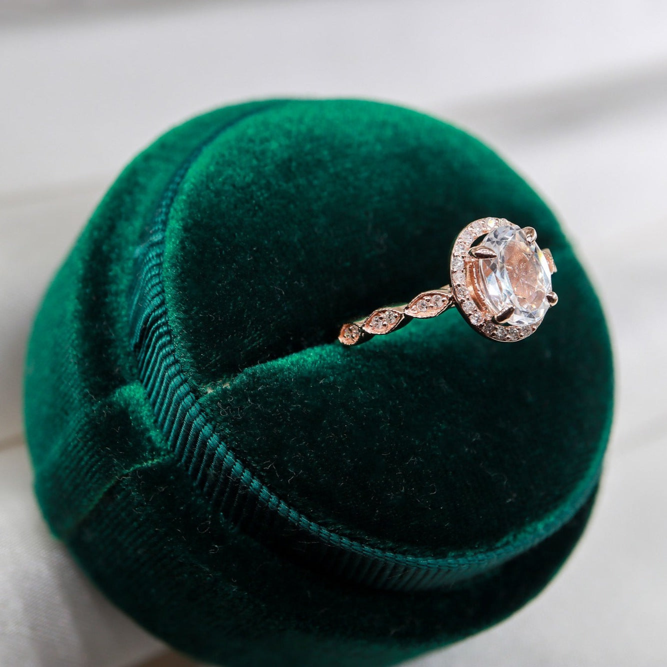 Oval Morganite & Pırlanta Vintage Yüzük