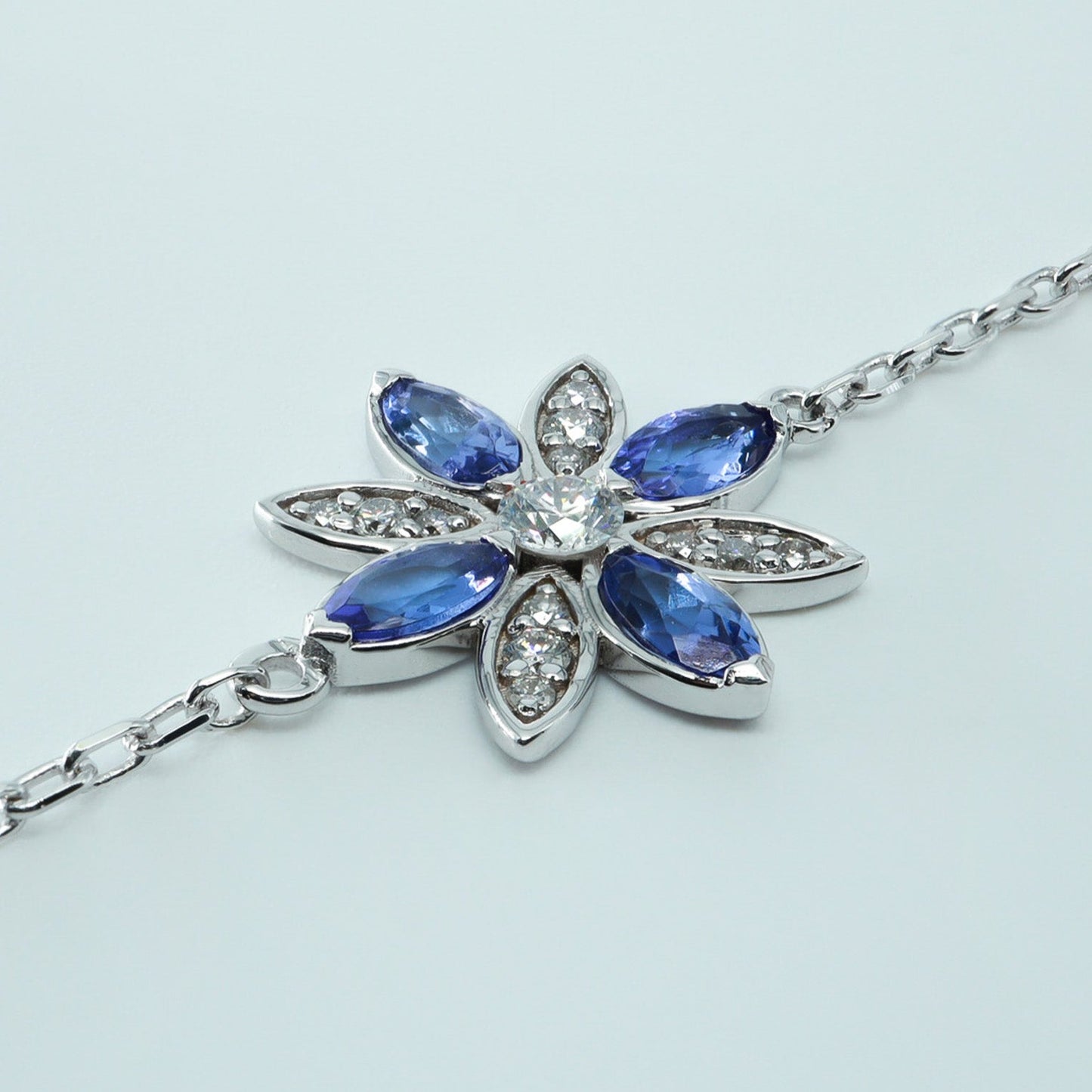 Lotus Çiçeği Tanzanit & Pırlanta Bileklik