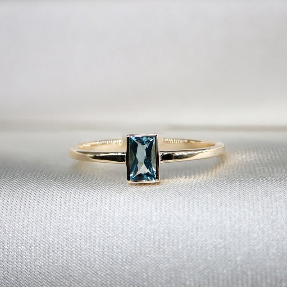 Vintage Baget Kesim Aquamarin