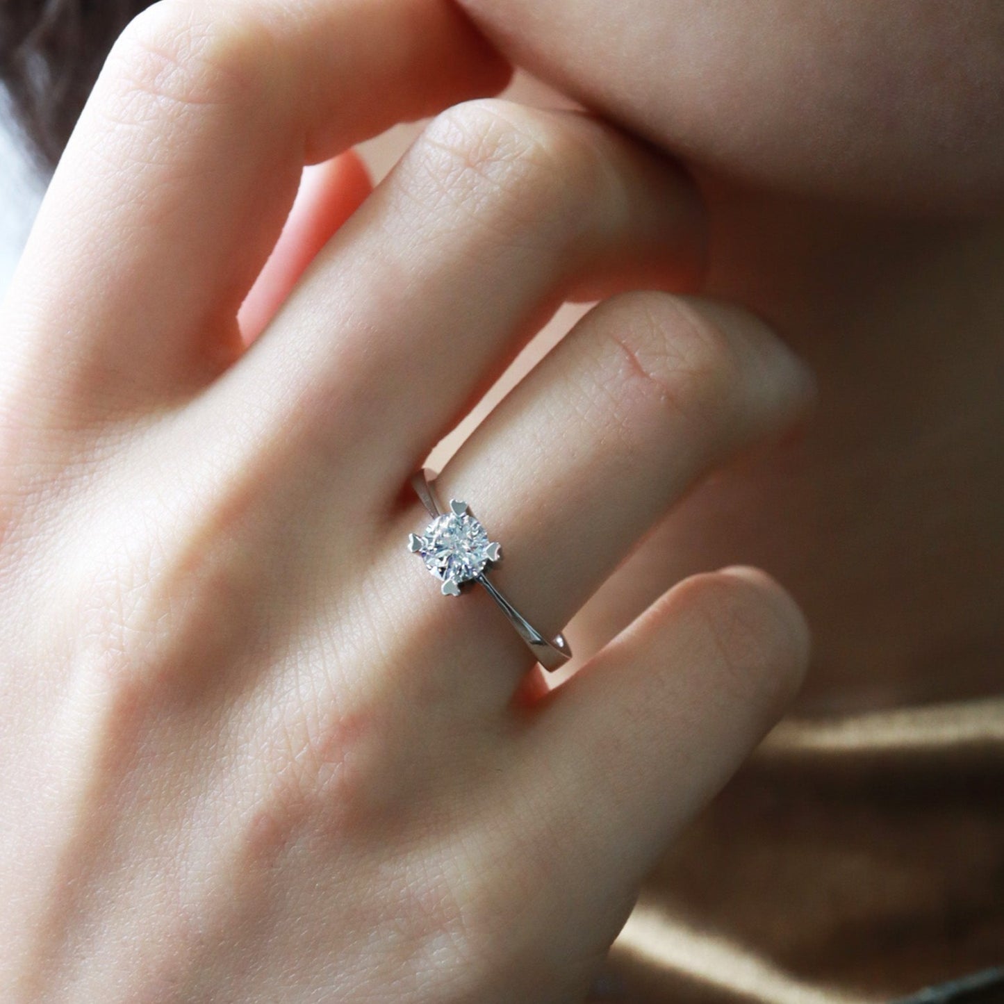 0,50ct Kalp Tırnak Tasarım Tektaş