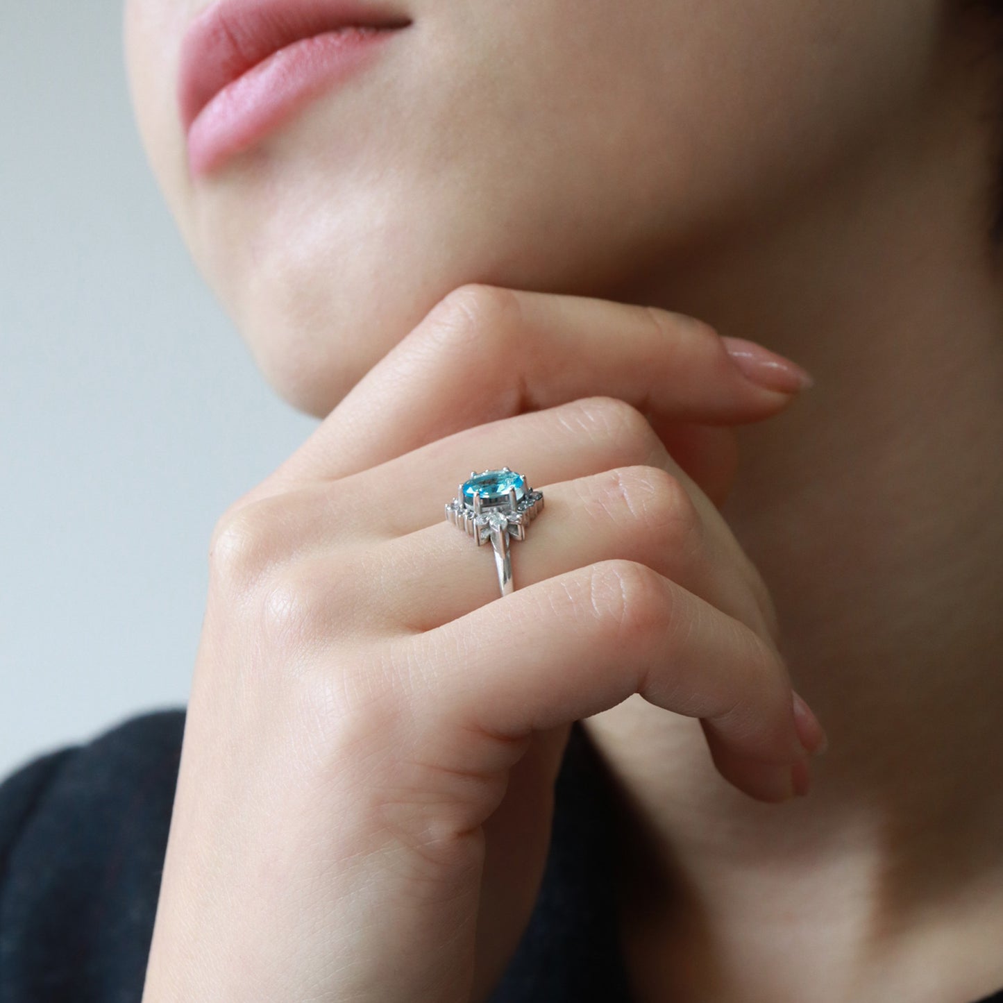 Oval Aquamarin & Markiz Pırlanta