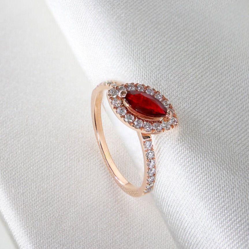 Markiz Yakut & Pırlanta Yüzük