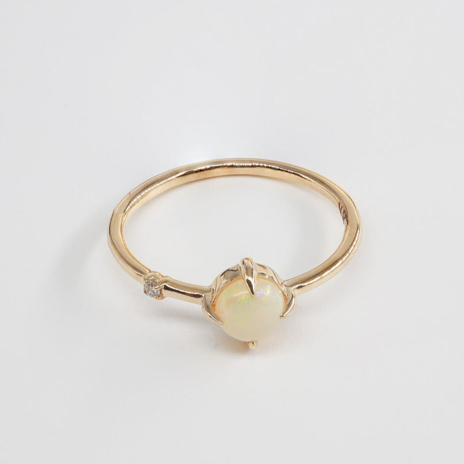 Kapşon Kesim Opal Taş & Pırlanta Vintage Yüzük