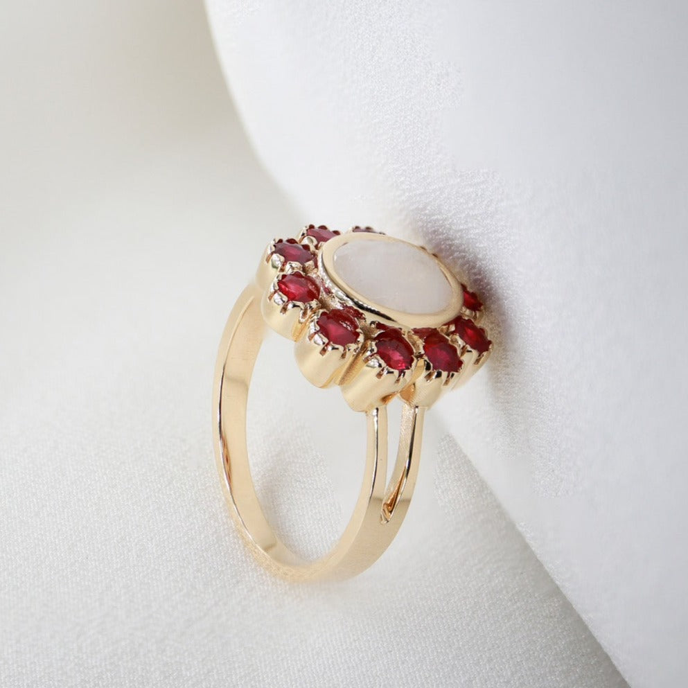 Moonstone & Yakut Vintage Yüzük