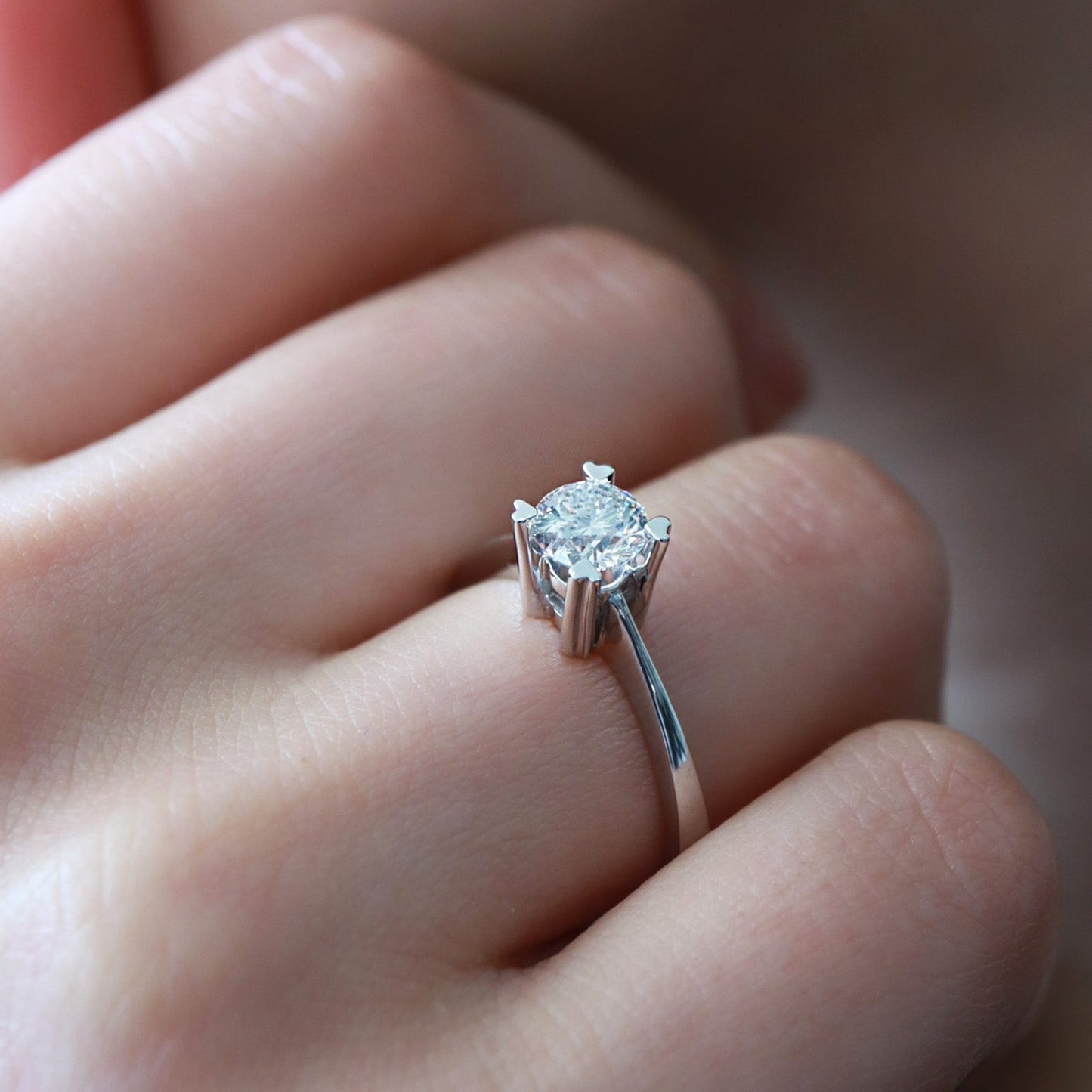 0,50ct Kalp Tırnak Tasarım Tektaş