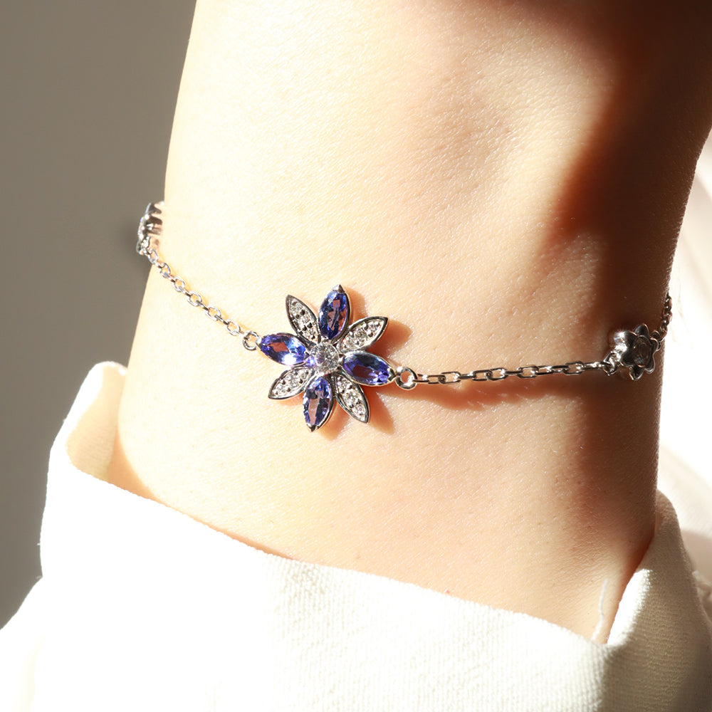 Lotus Çiçeği Tanzanit & Pırlanta Bileklik