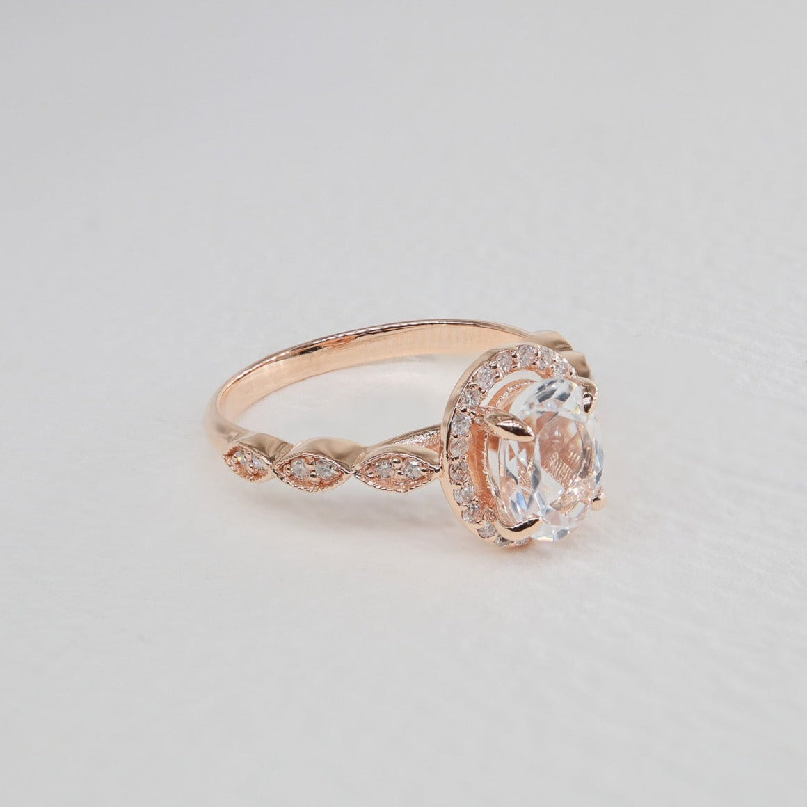 Oval Morganite & Pırlanta Vintage Yüzük