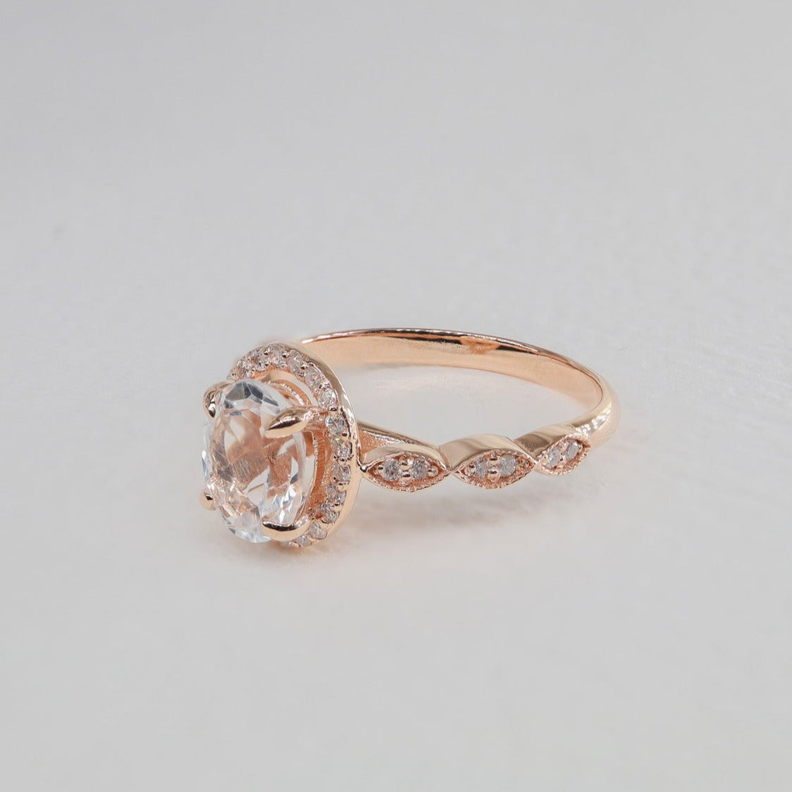 Oval Morganite & Pırlanta Vintage Yüzük