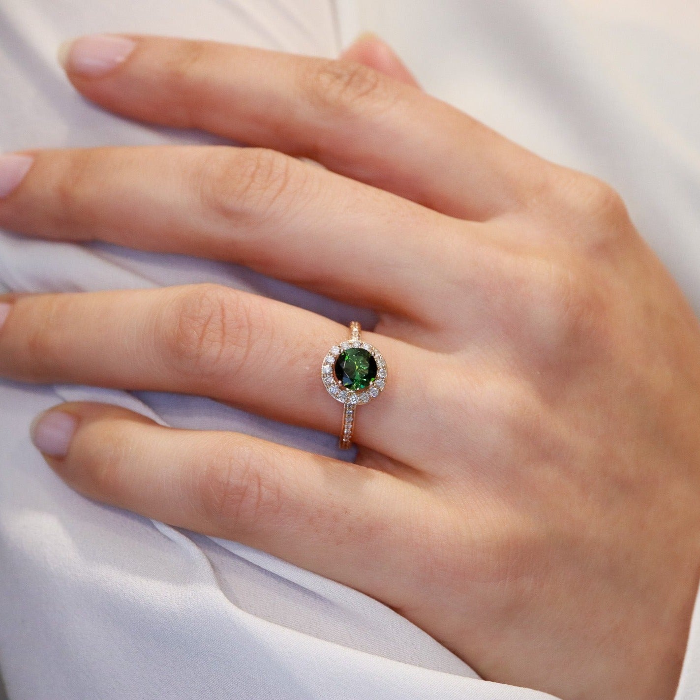 Yeşil Turmalin & Pırlanta