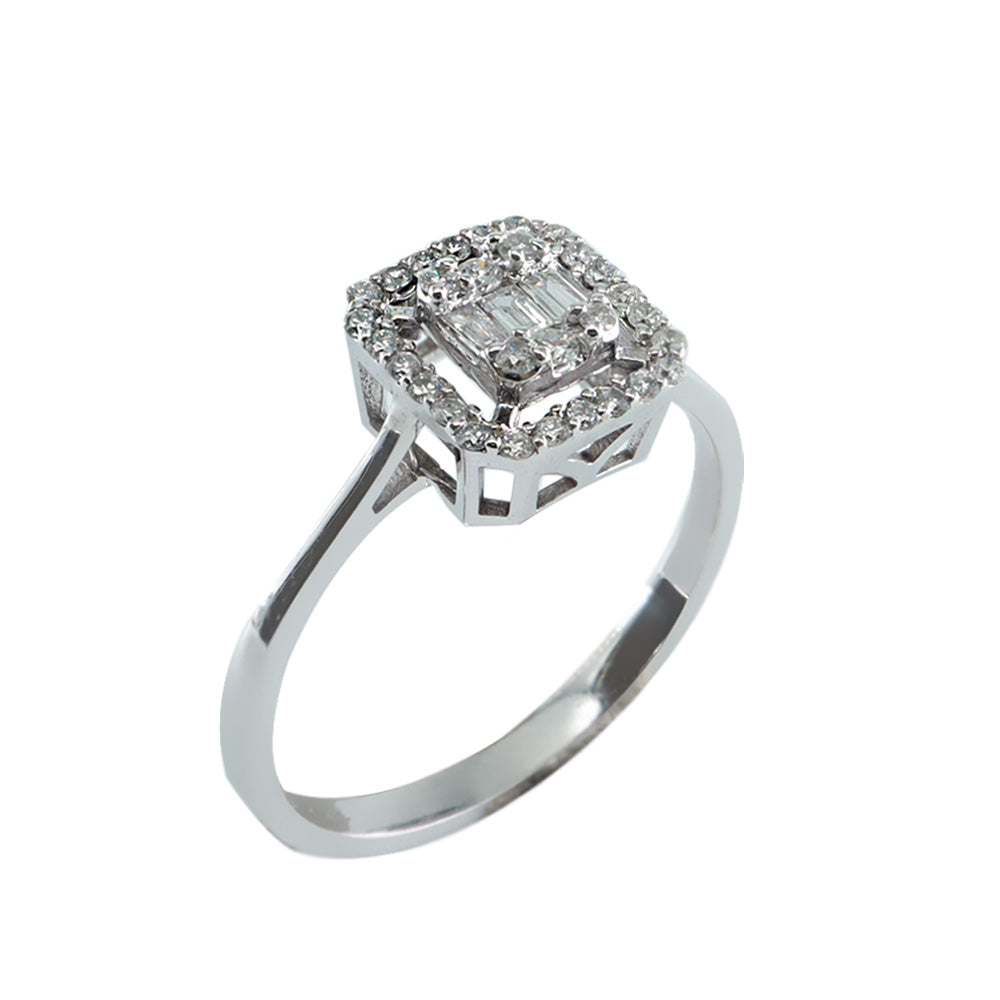 0,17ct Baget Pırlanta Yüzük