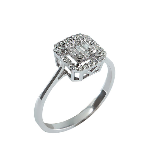 0,17ct Baget Pırlanta Yüzük
