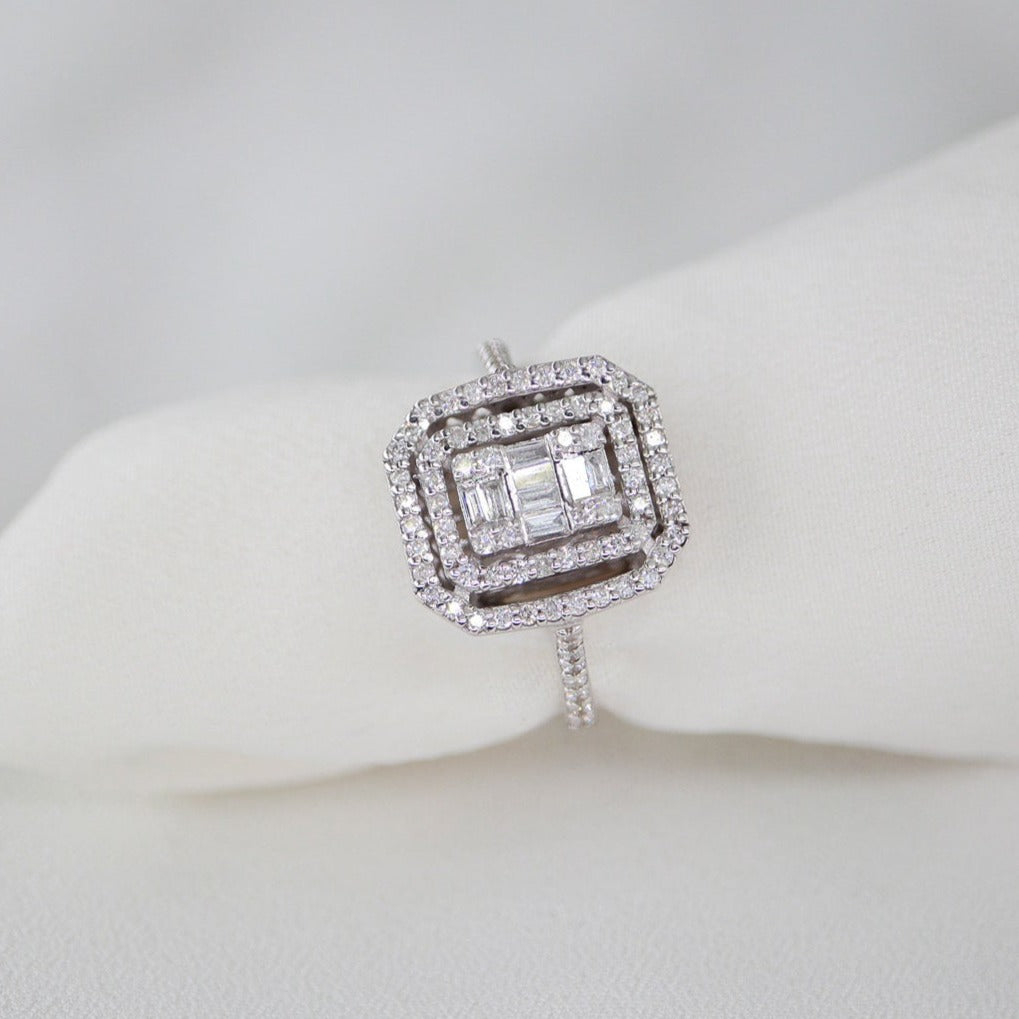 0,45ct Çift Sıralı Baget Pırlanta