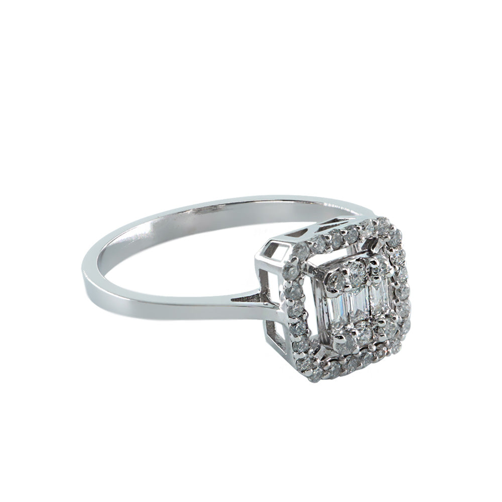 0,17ct Baget Pırlanta Yüzük