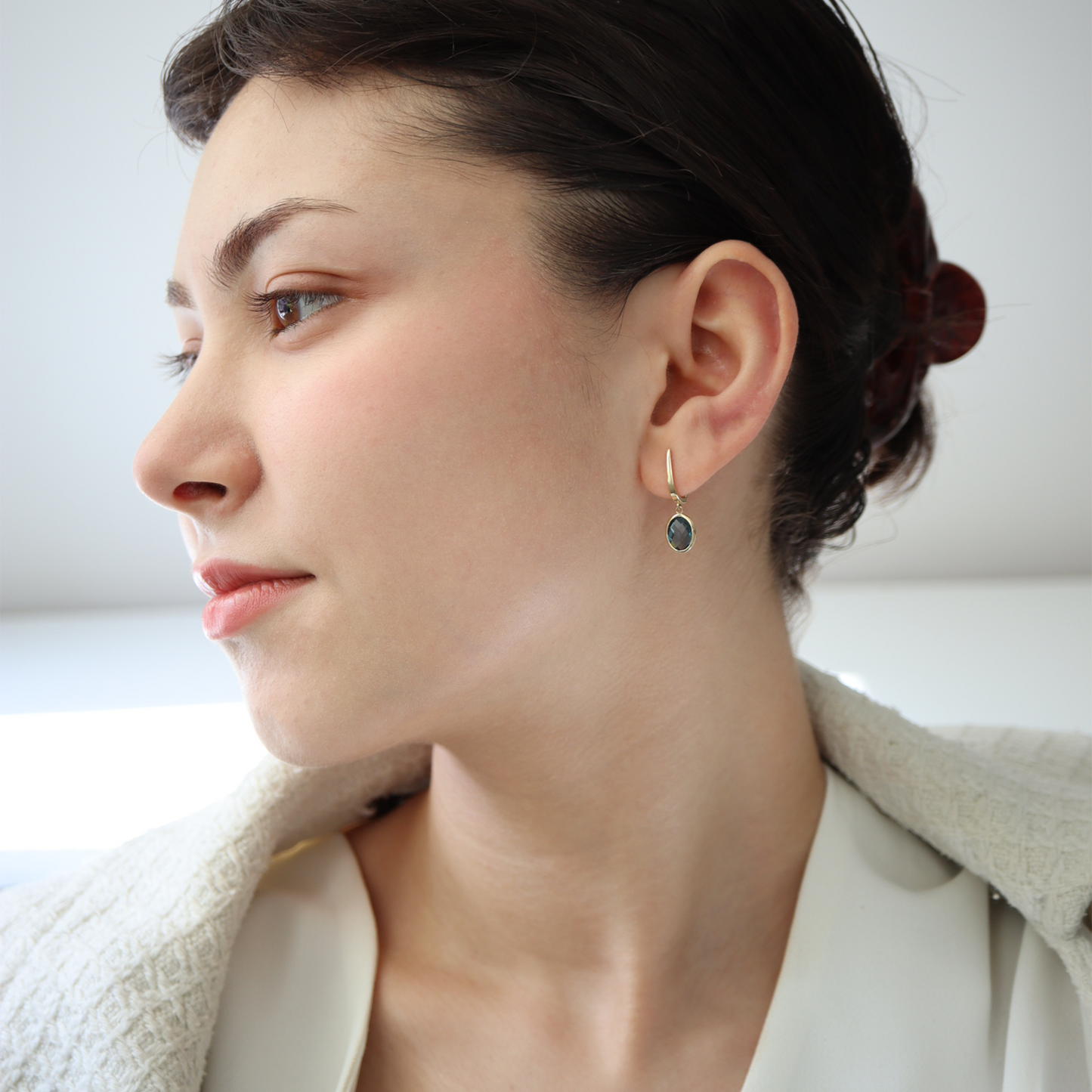 London Topaz Taşlı Küpe