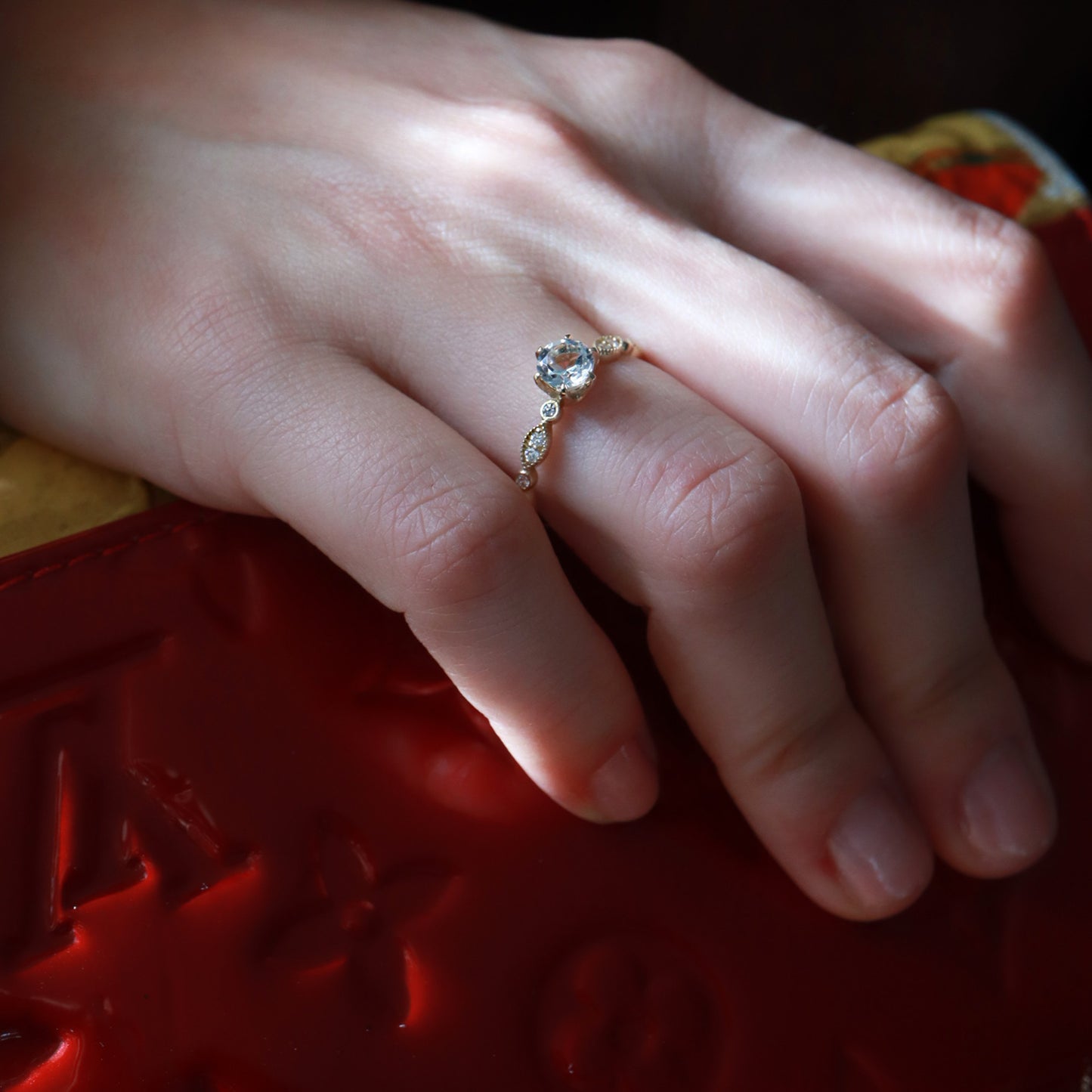 Vintage Beyaz Topaz & Pırlanta