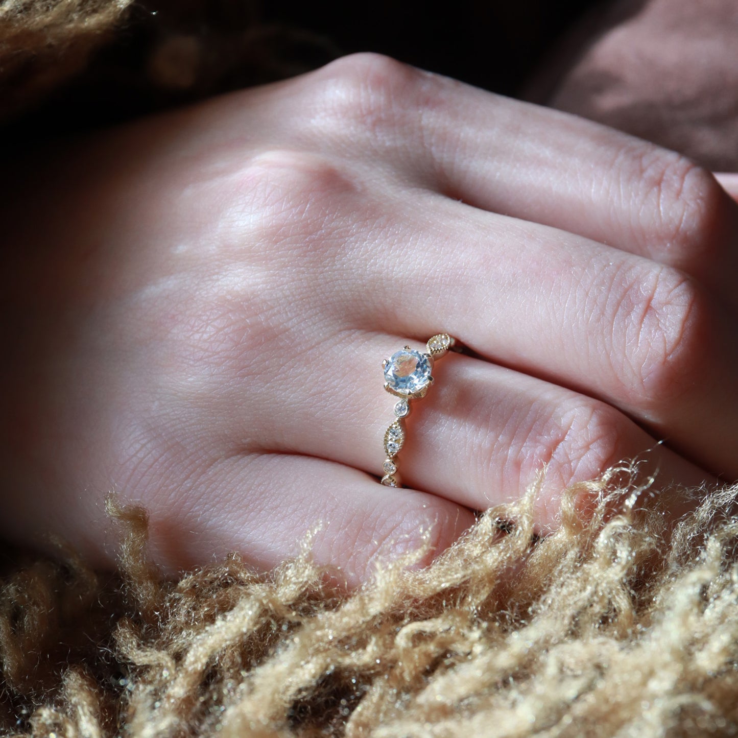 Vintage Beyaz Topaz & Pırlanta