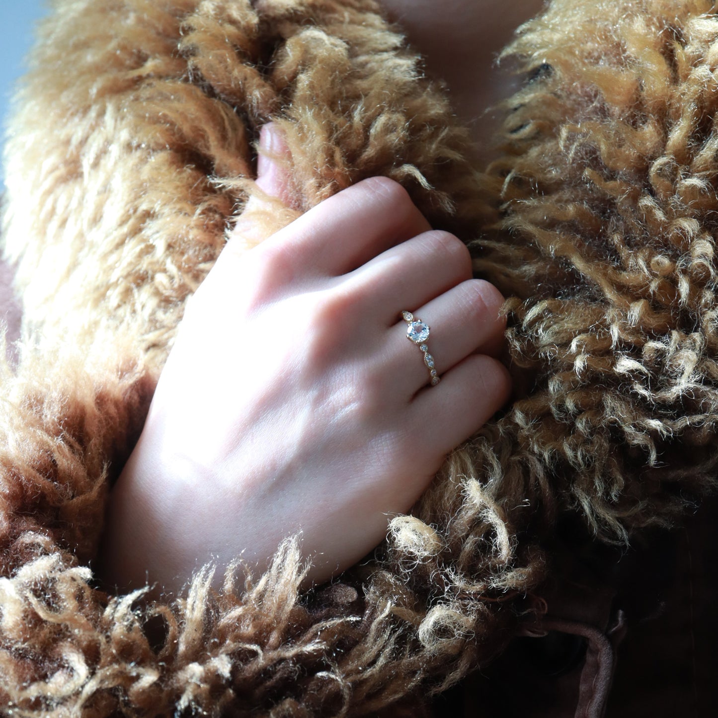 Vintage Beyaz Topaz & Pırlanta