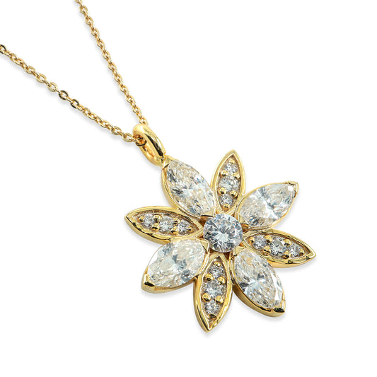 0,81ct Lotus Çiçeği Pırlanta Kolye