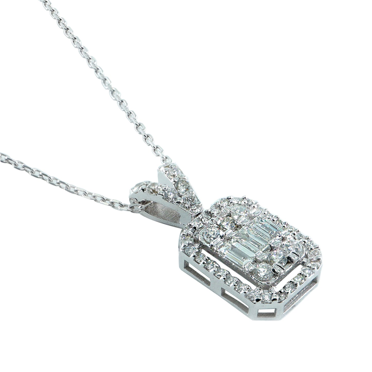 0,50ct Pırlanta Baget Kolye