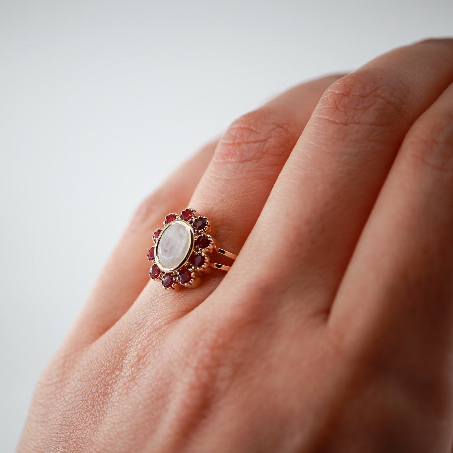 Moonstone & Yakut Vintage Yüzük