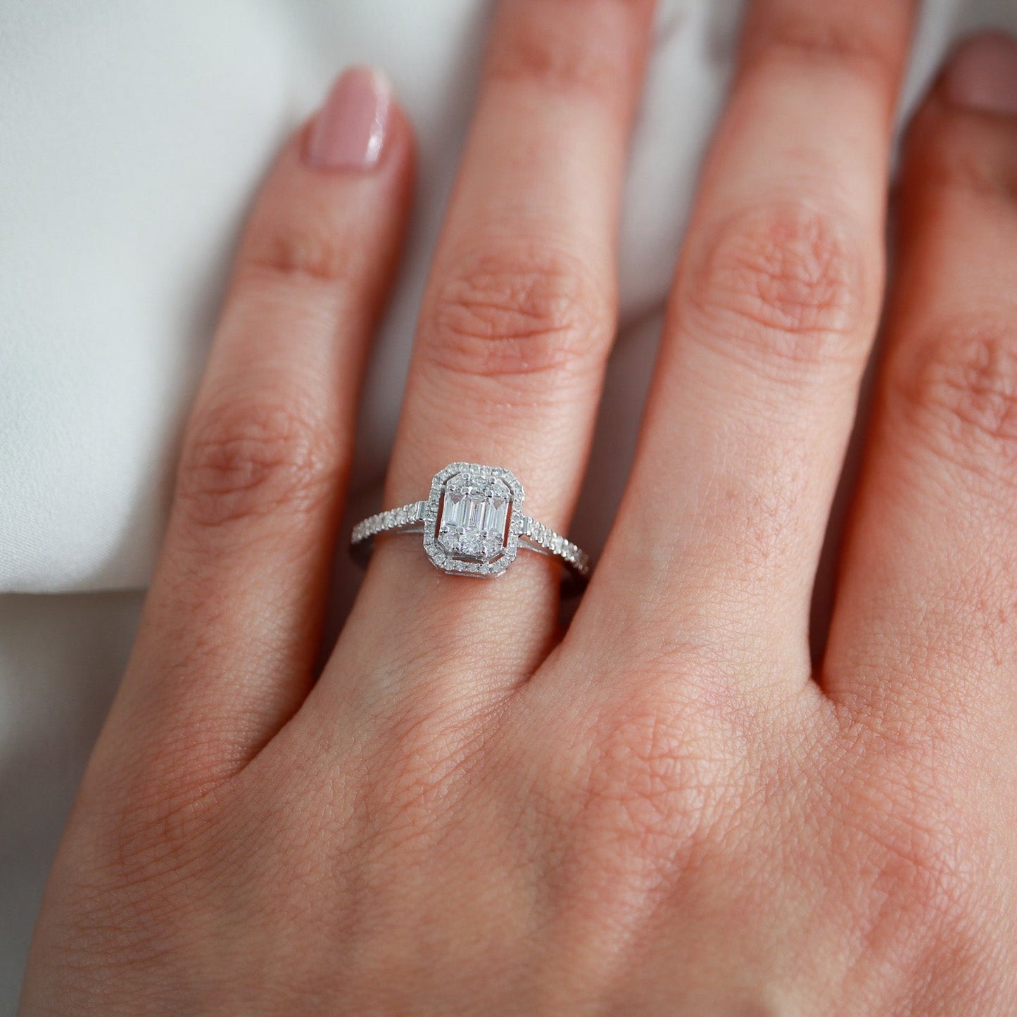 0,35ct Baget Pırlanta Yüzük