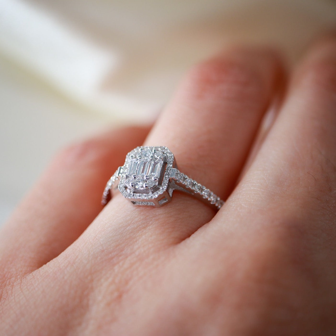 0,35ct Baget Pırlanta Yüzük