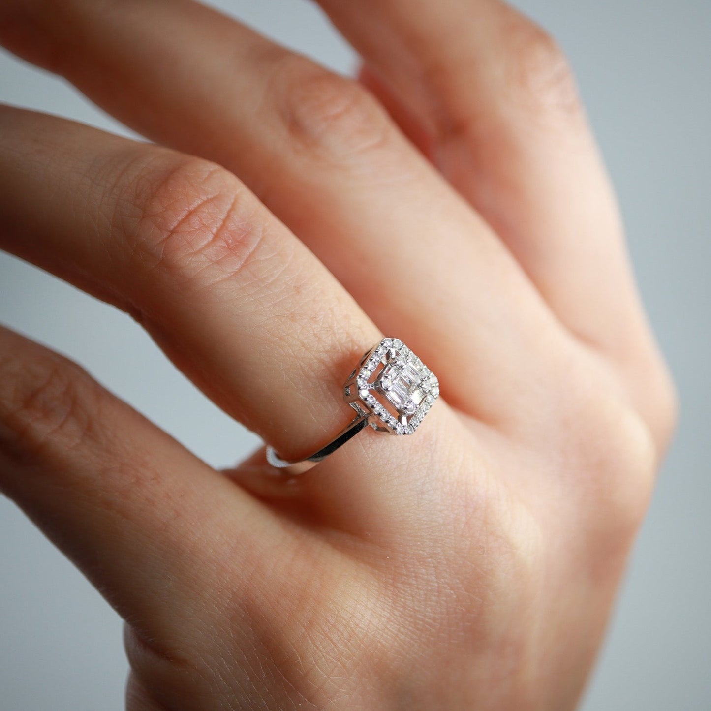 0,17ct Baget Pırlanta Yüzük