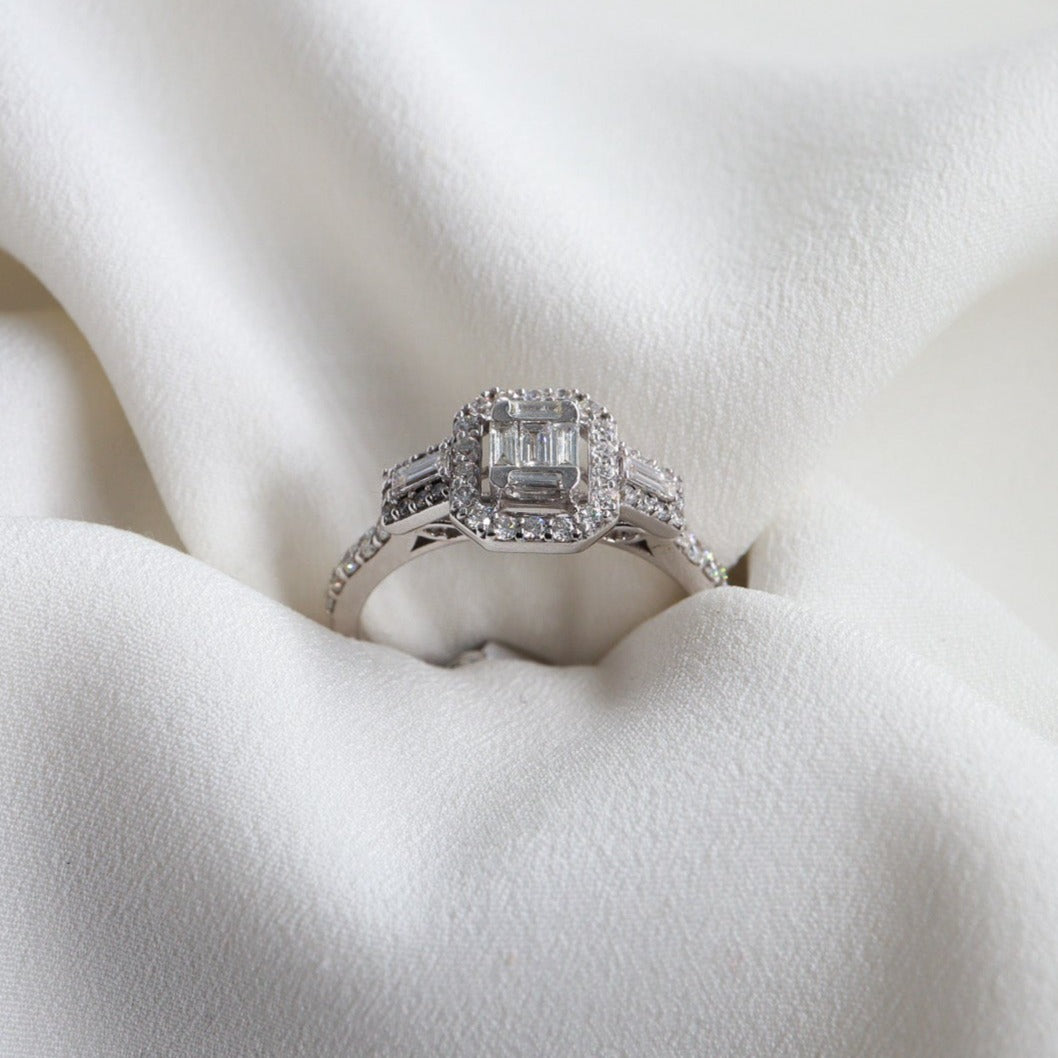 0,70ct Baget Pırlanta Yüzük