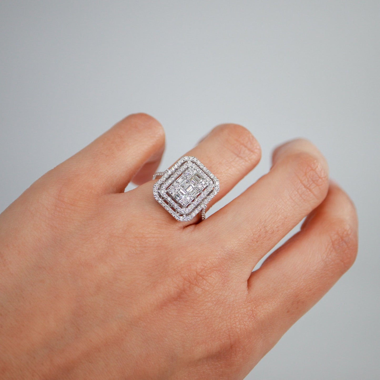 0,95ct Pırlanta Baget Yüzük