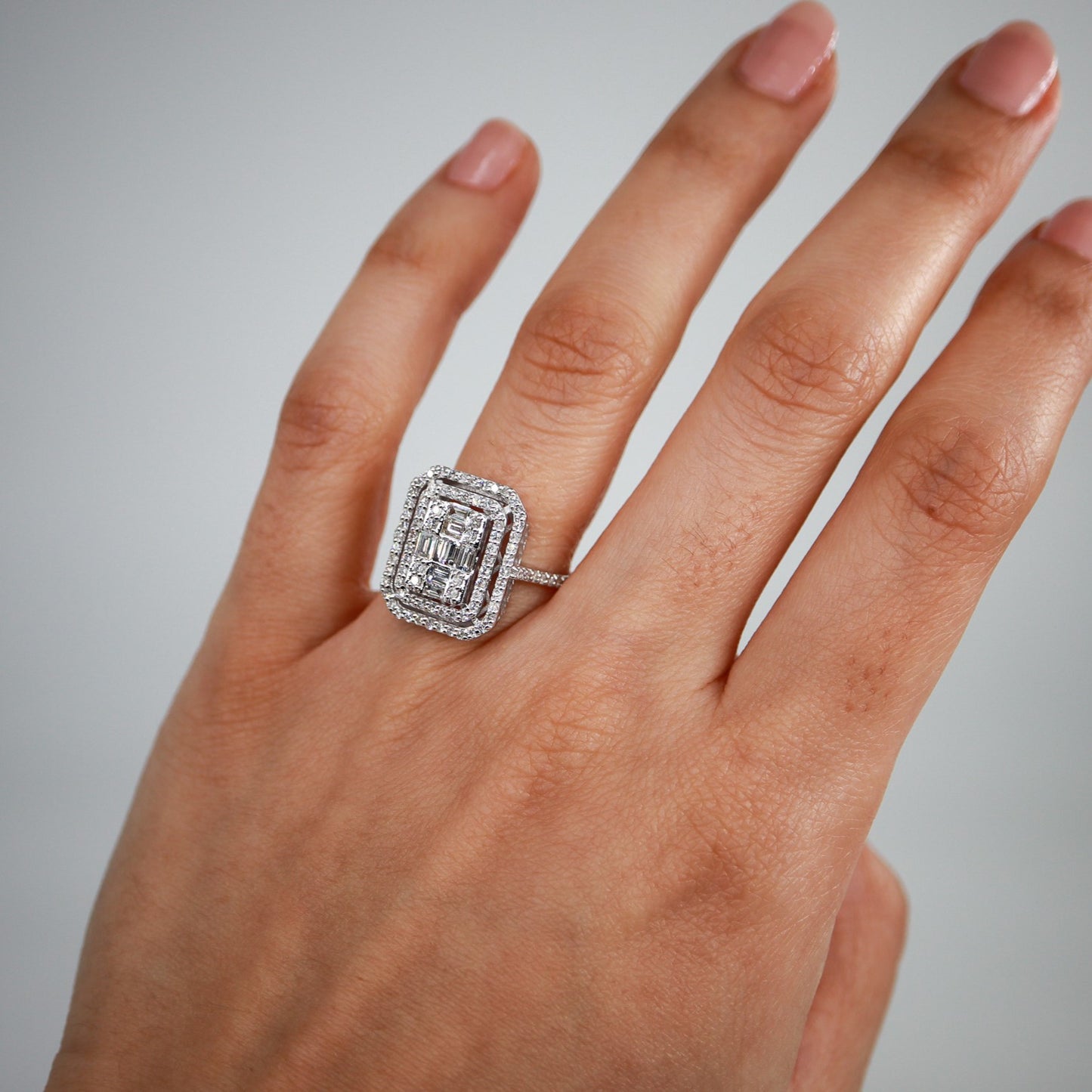 0,95ct Pırlanta Baget Yüzük